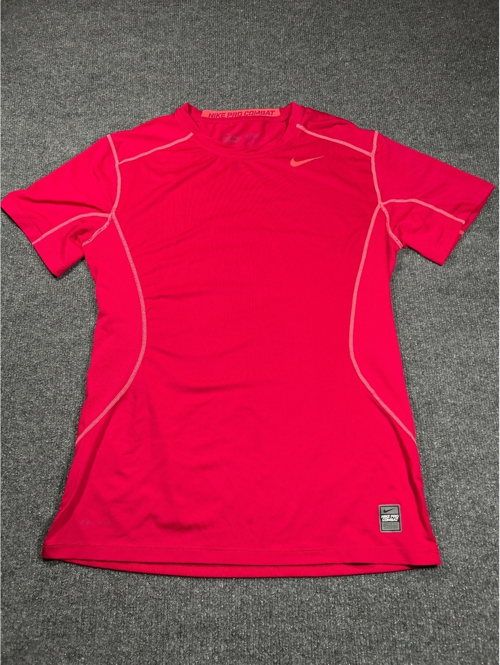 Nike Pro Combat Fitted Athletic Shirt - Hot Pink Size Small